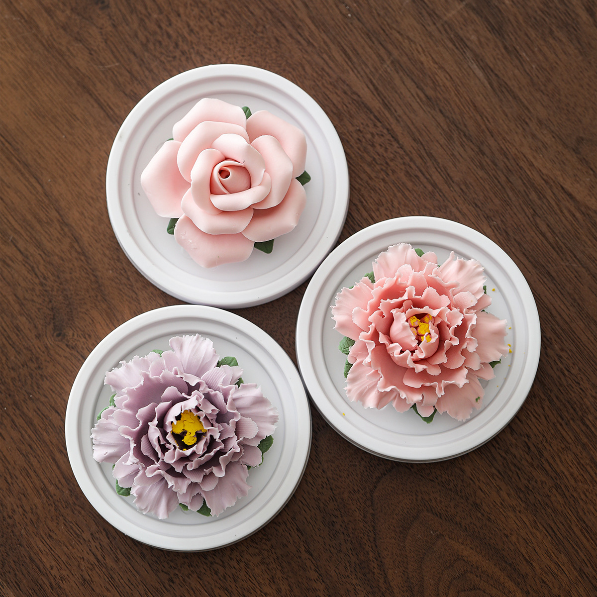 小號手工捏花牡丹花陶瓷香薰擴散器