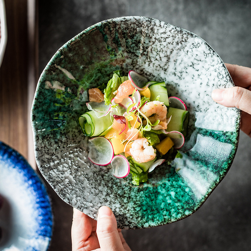 日式荷紋拌面碗