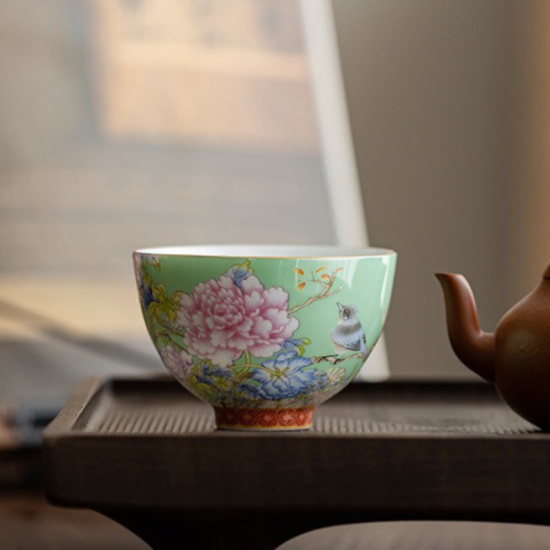 琺瑯喜上眉梢品茗杯