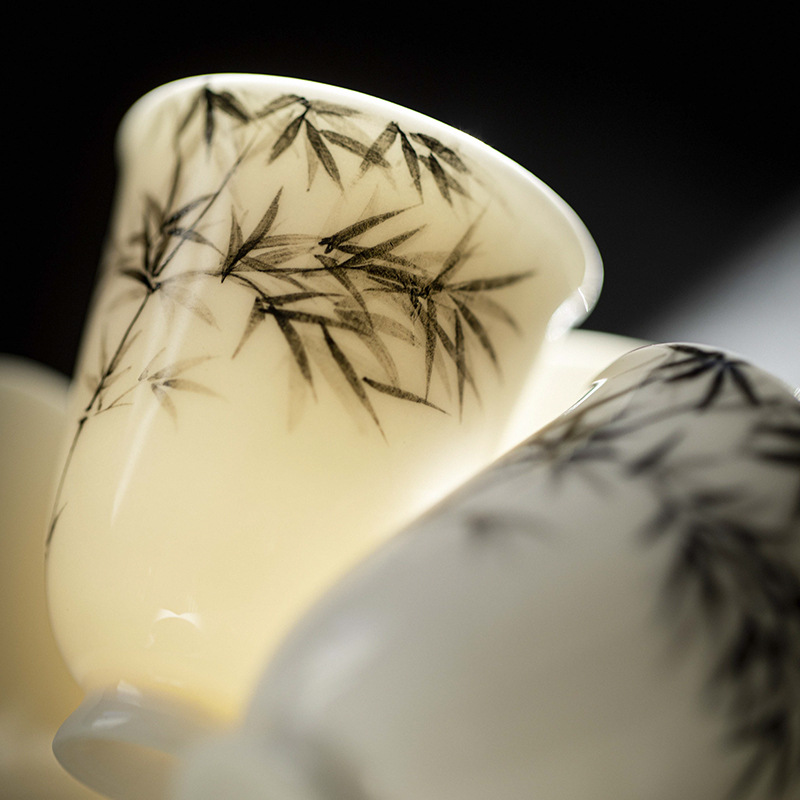 仿古手繪竹子品茗杯