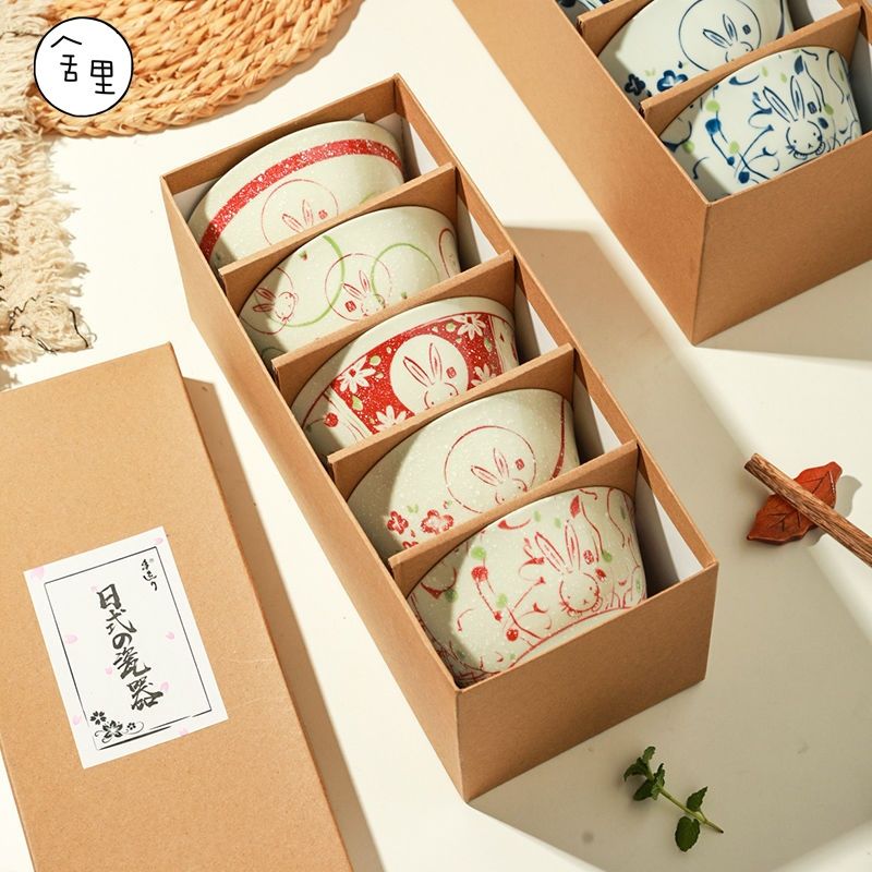 日式創意玉兔陶瓷米飯碗