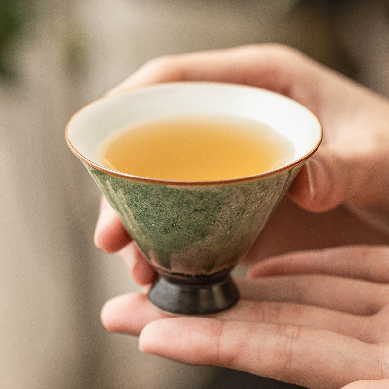 窑变复窯變復古星空斗笠杯