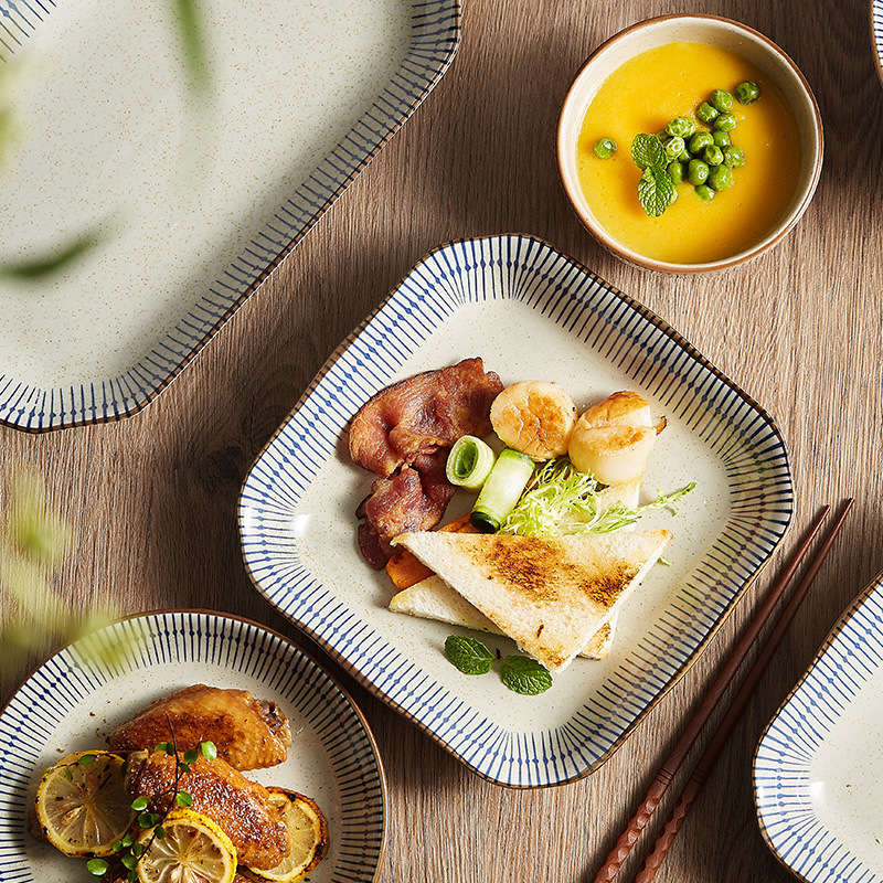 日式和風藍雨系列餐具套裝