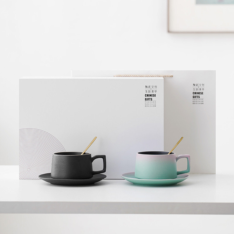 高檔禮盒咖啡杯陶瓷情侶對杯
