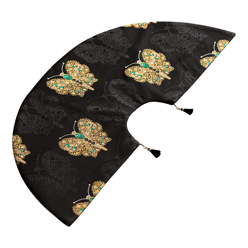 黑金蝴蝶扇形茶席