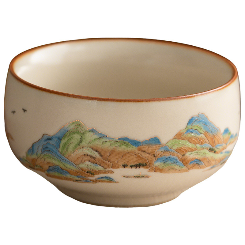 汝窯千裡江山小圓杯