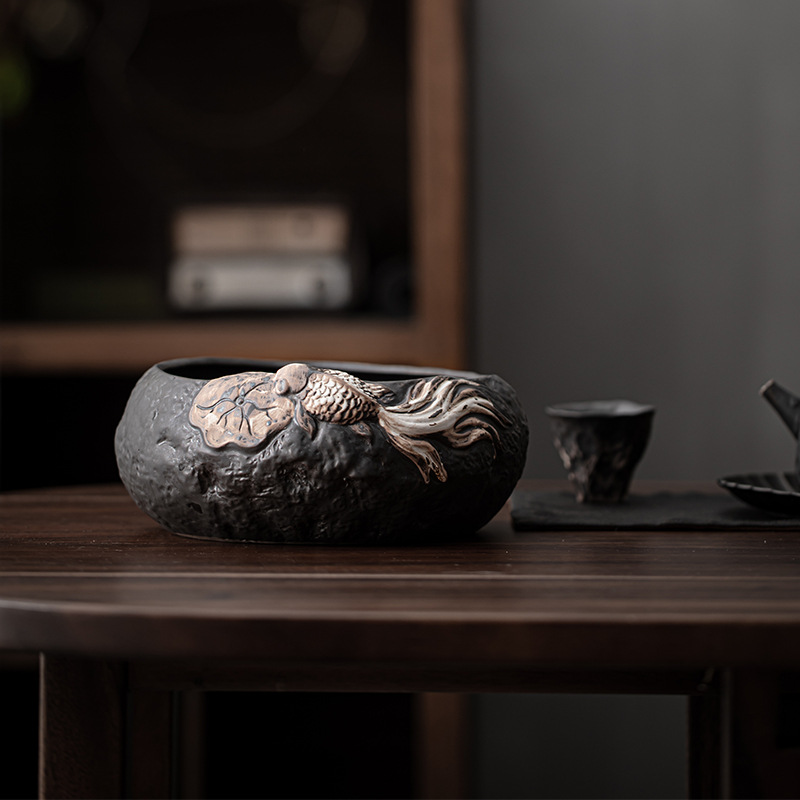 侘寂風年年有魚茶洗