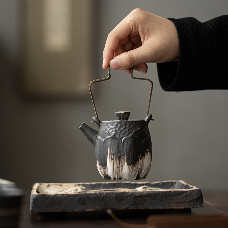 侘寂風荷頌提梁壺