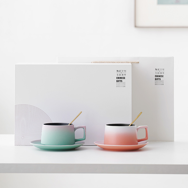 高檔禮盒咖啡杯陶瓷情侶對杯