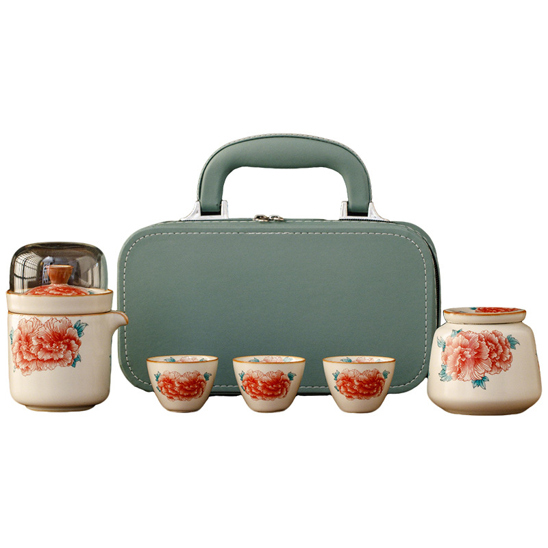 汝窯牡丹一壺四杯快客杯