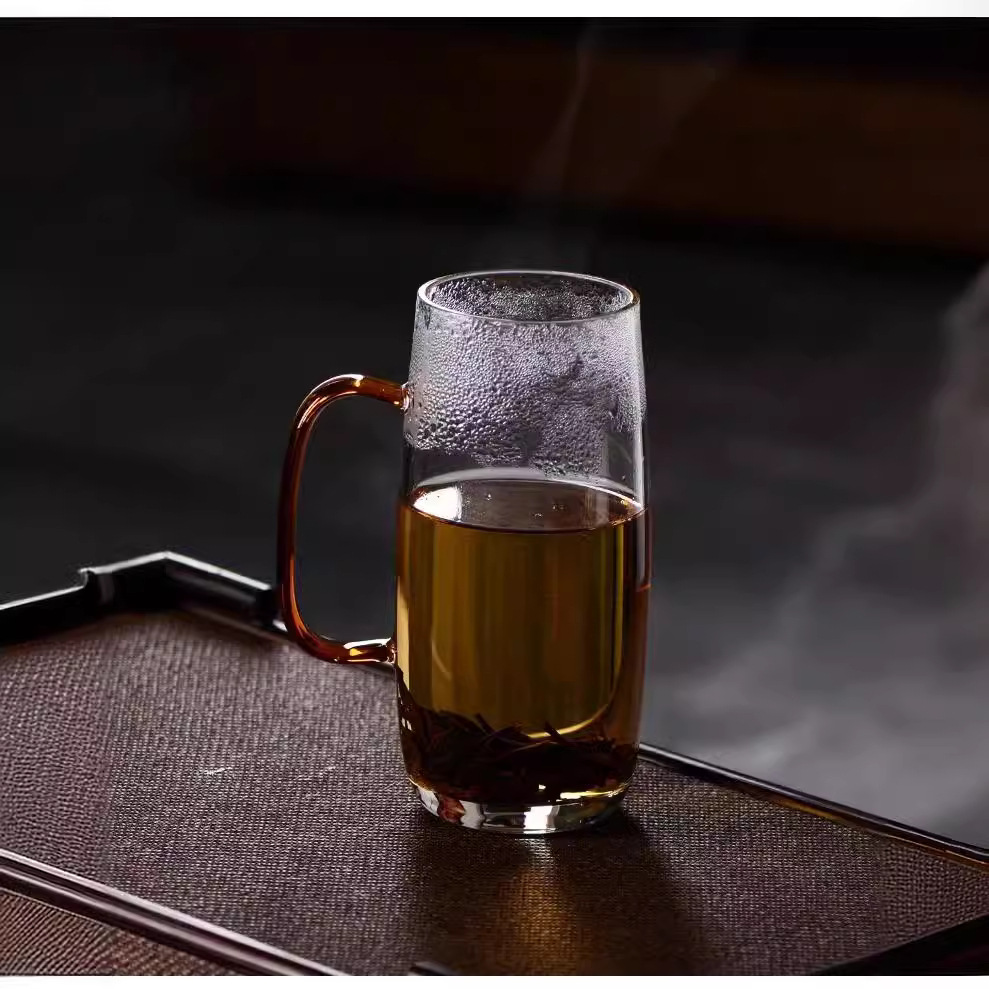 加厚耐熱帶把手泡茶杯