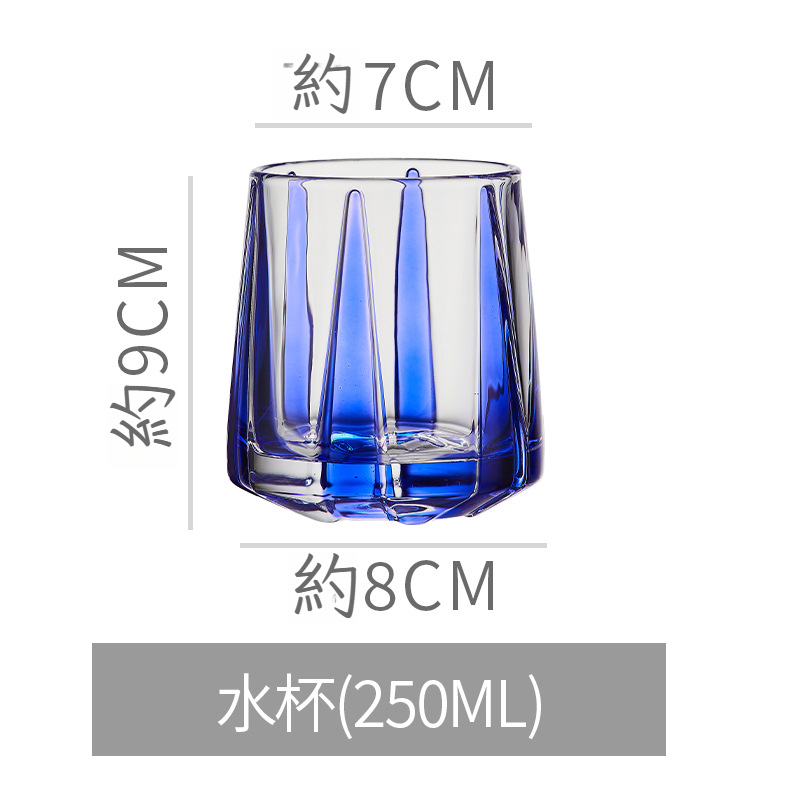日式劍紋水晶玻璃杯
