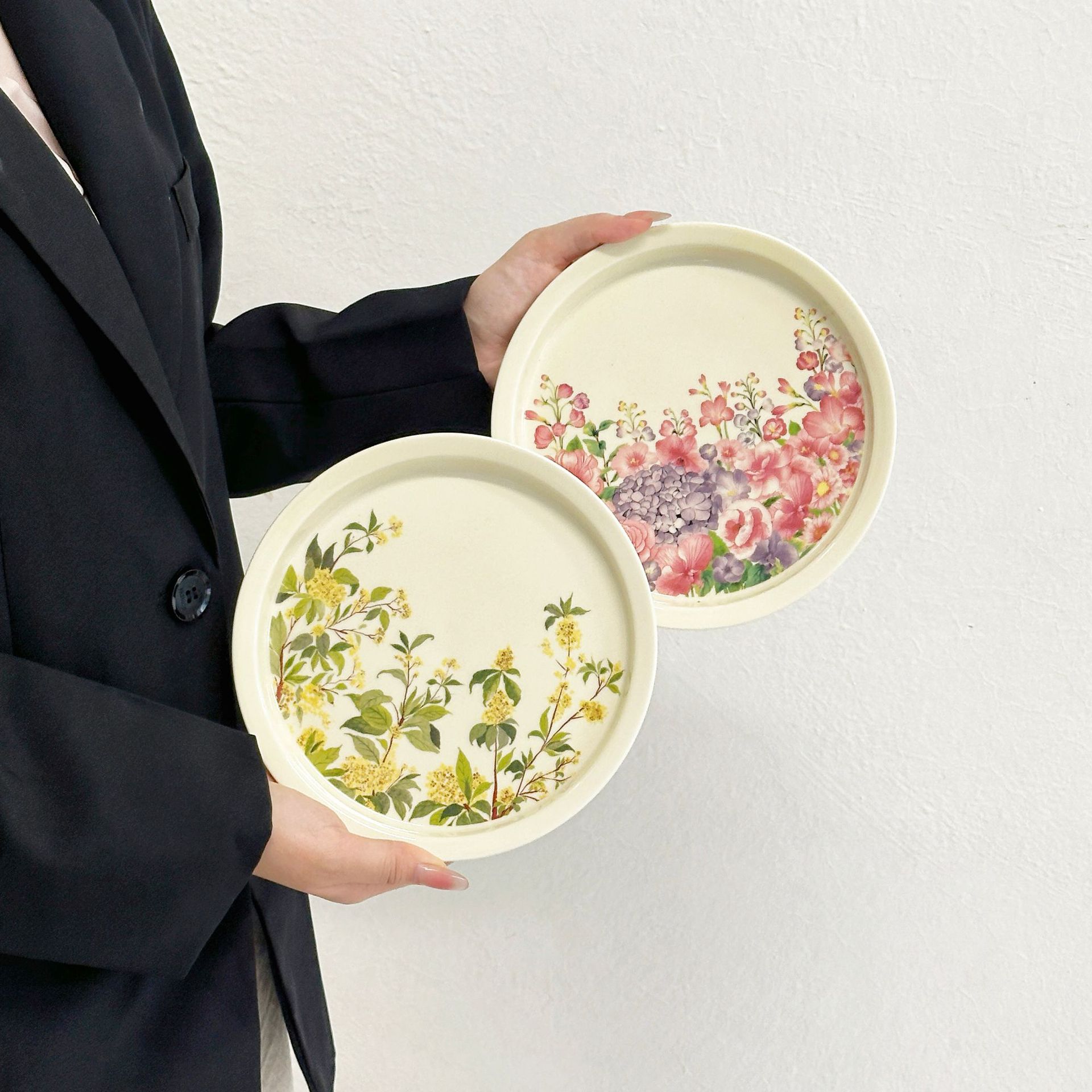 復古花卉8英吋陶瓷湯盤