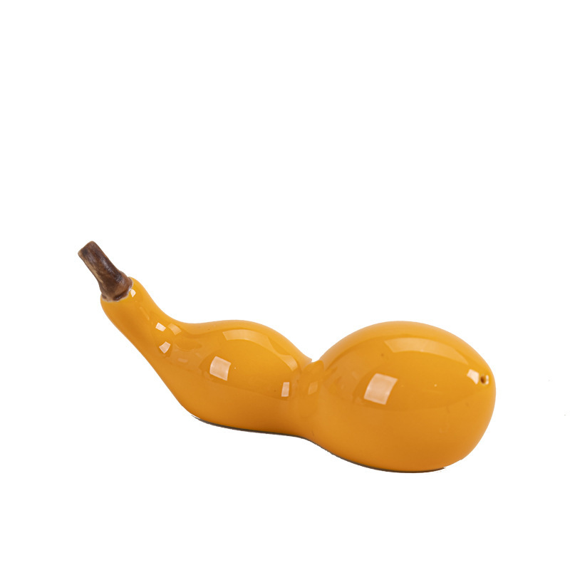 陶瓷黃釉葫蘆筆架