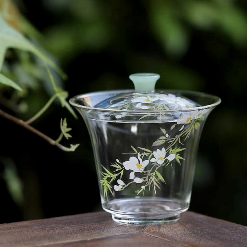 春歸高硼硅透明玻璃蓋碗