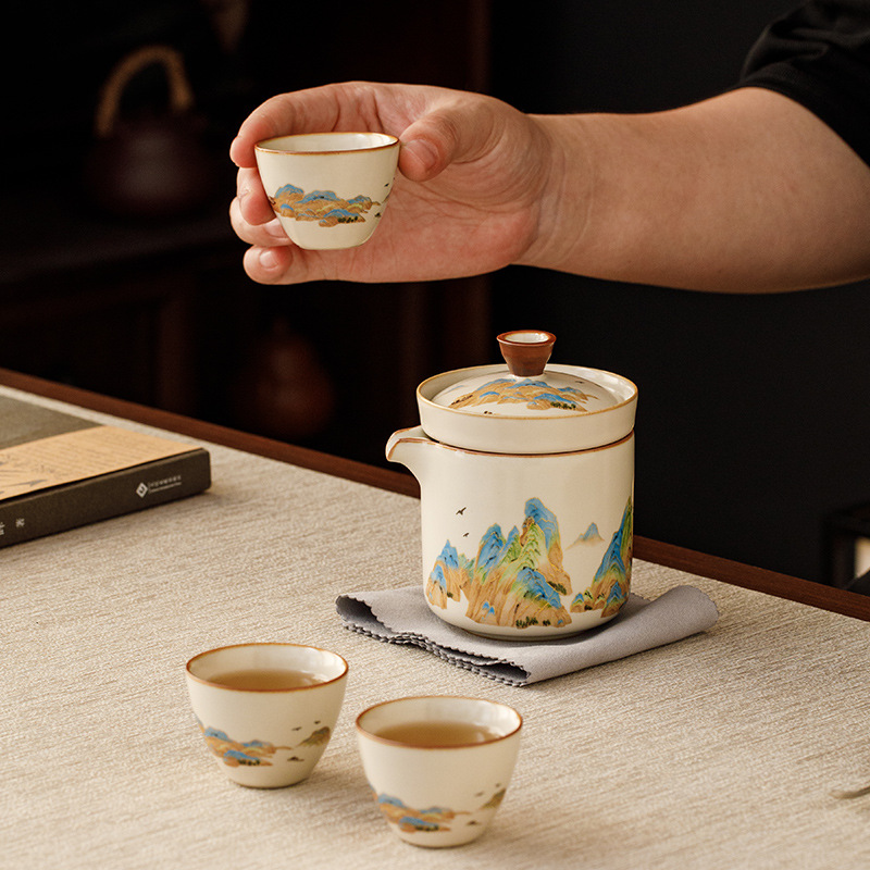 江山茶具套裝便攜快客杯
