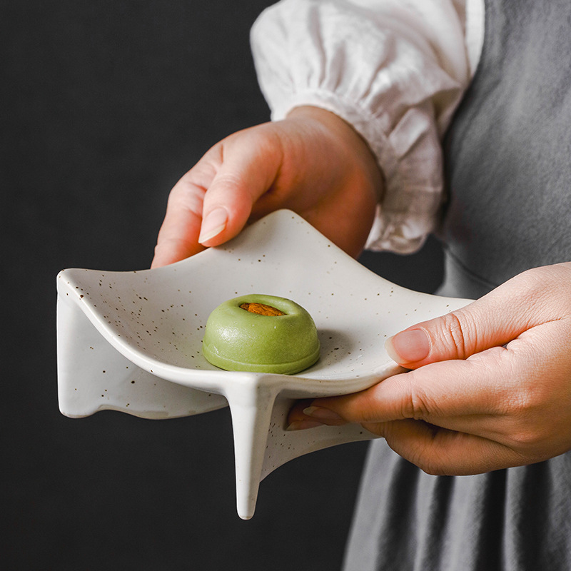 日式陶瓷輕奢復古創意四方小吃碟