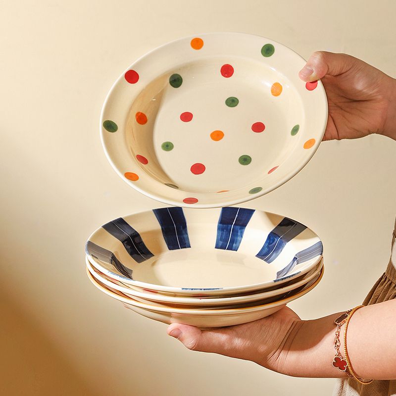 日式深盤釉下彩手繪系列餐具