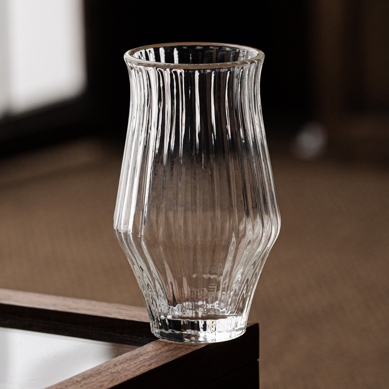 日式手作豎紋耐熱玻璃杯