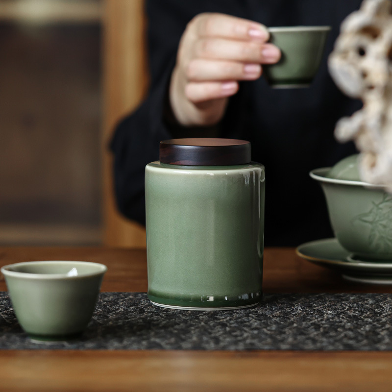 越窯青瓷小茶葉罐
