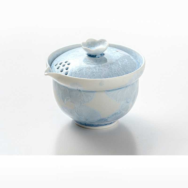 結晶釉窯變花口主人杯單杯