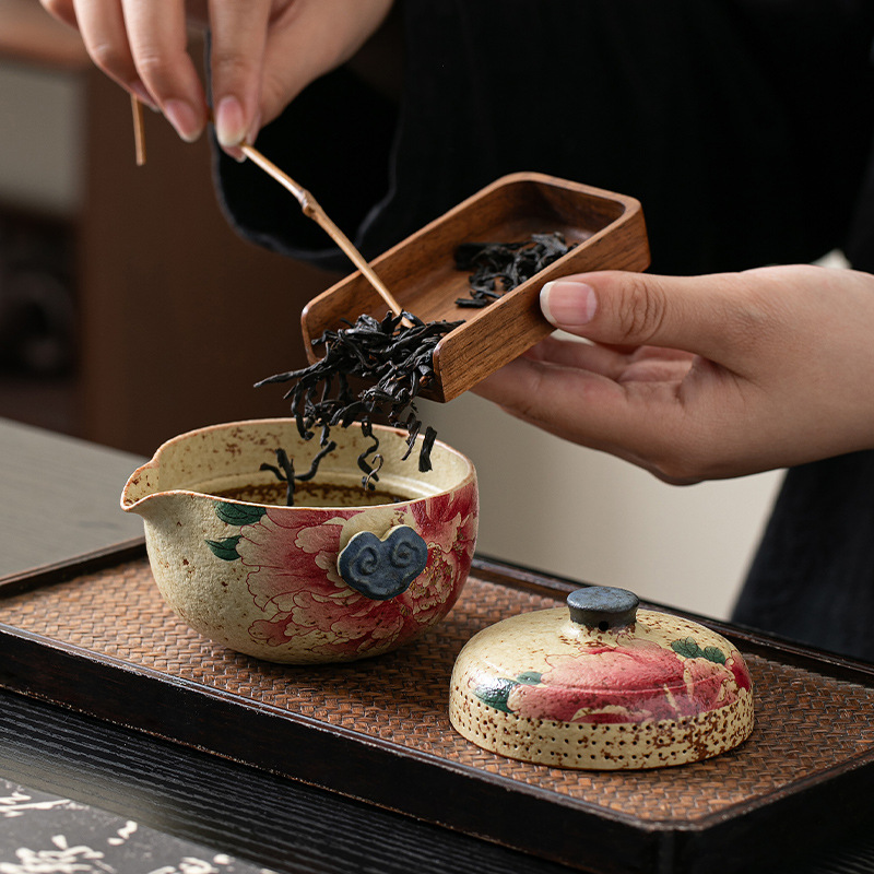 火石紅陶瓷手抓壺