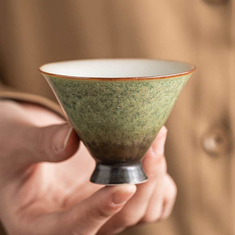 窑变复窯變復古星空斗笠杯