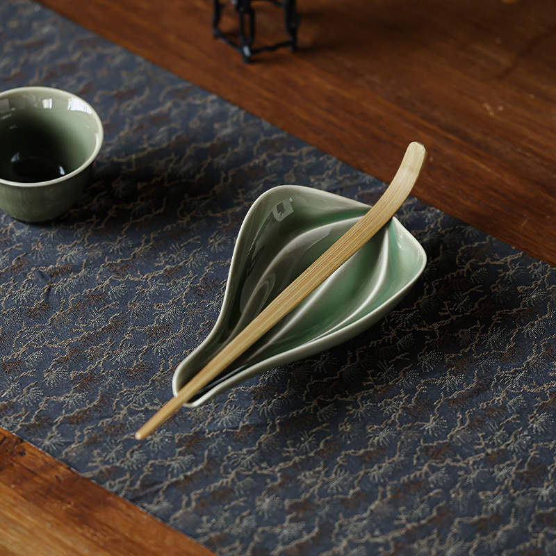 越窯青瓷四葉草茶則