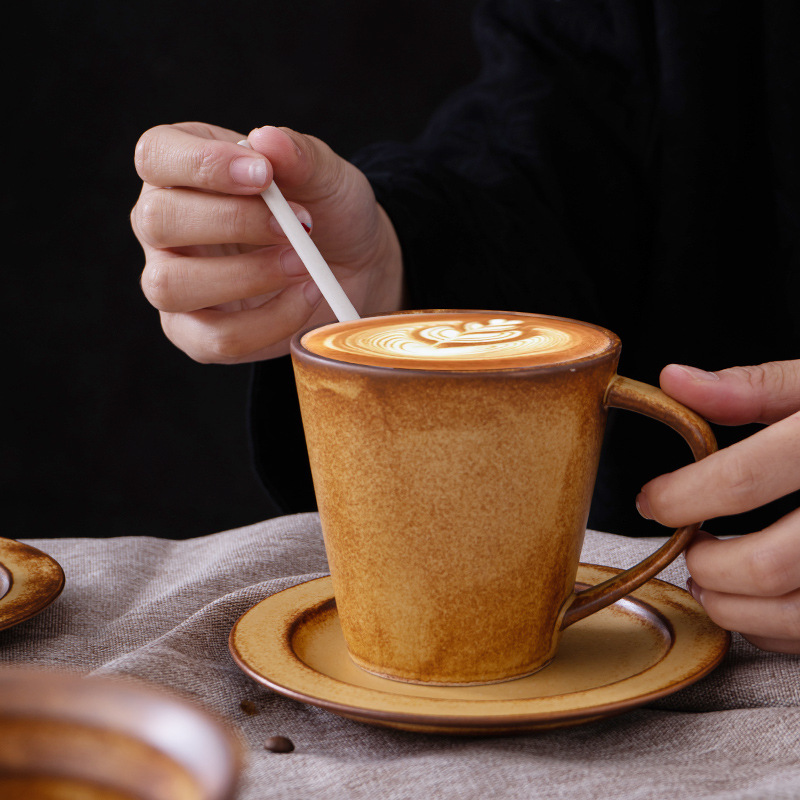 岩泥山粗陶復古風咖啡杯