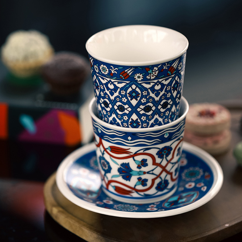 高顏值陶瓷豬口杯咖啡杯碟