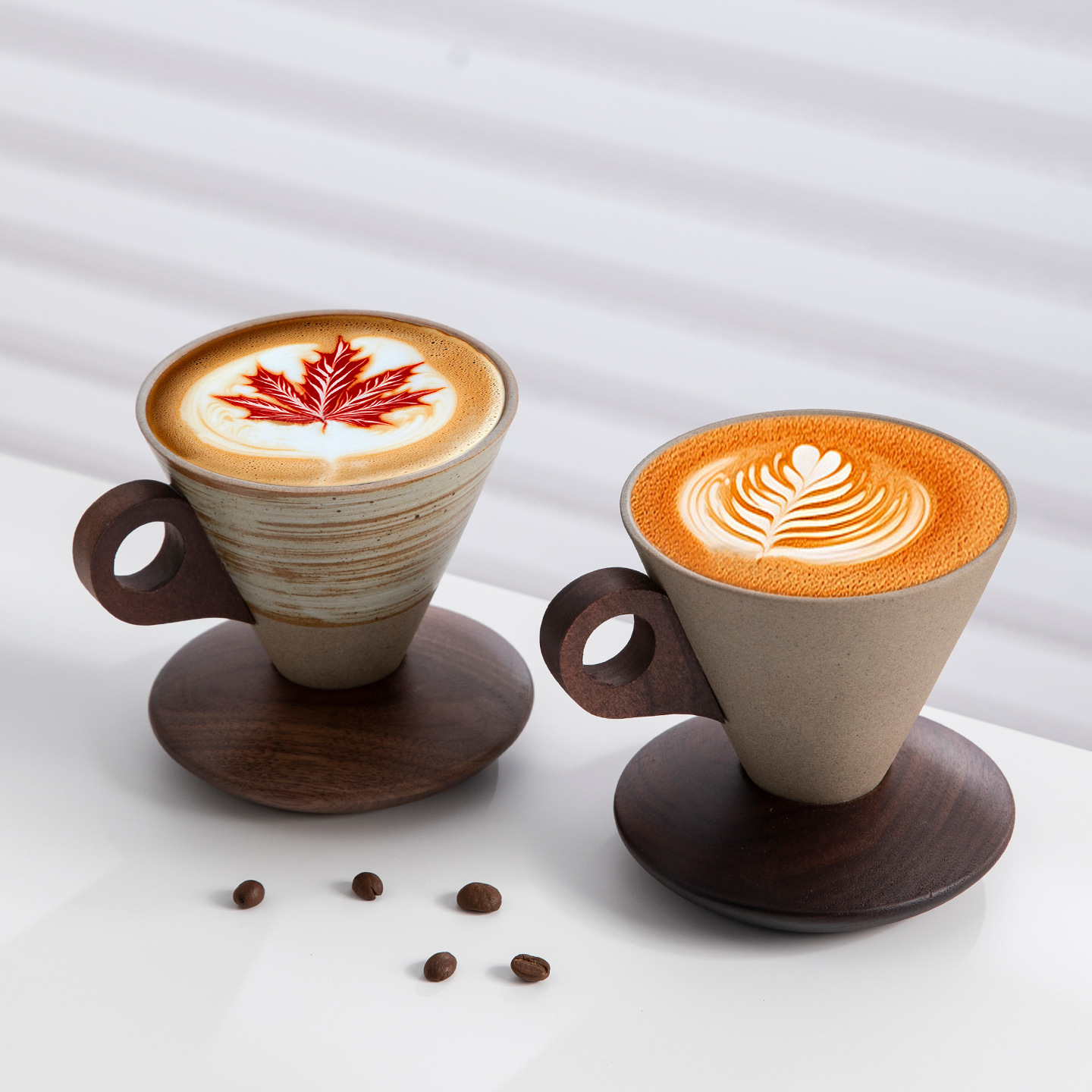 復古粗陶漏斗馬克杯