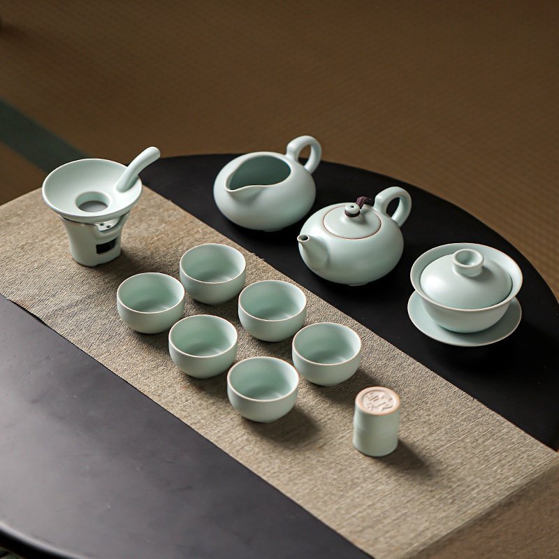 汝窯蓋碗陶瓷套裝