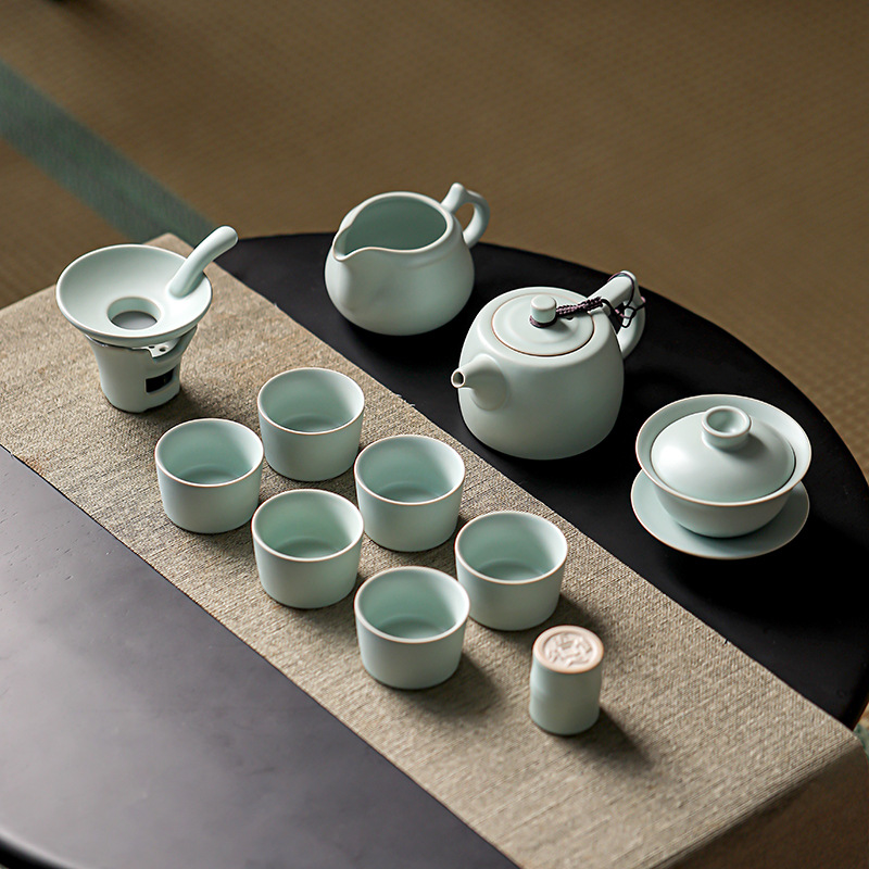 汝窯蓋碗陶瓷套裝