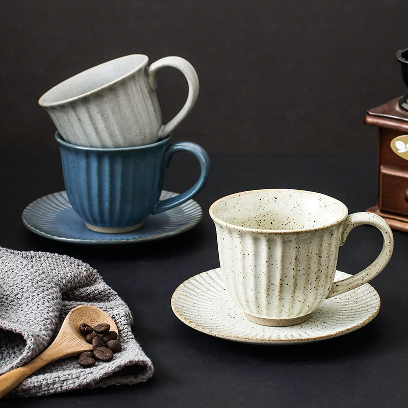 復古手工陶瓷日式咖啡杯碟套裝