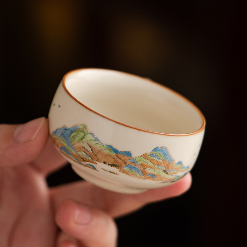 汝窯千裡江山小圓杯