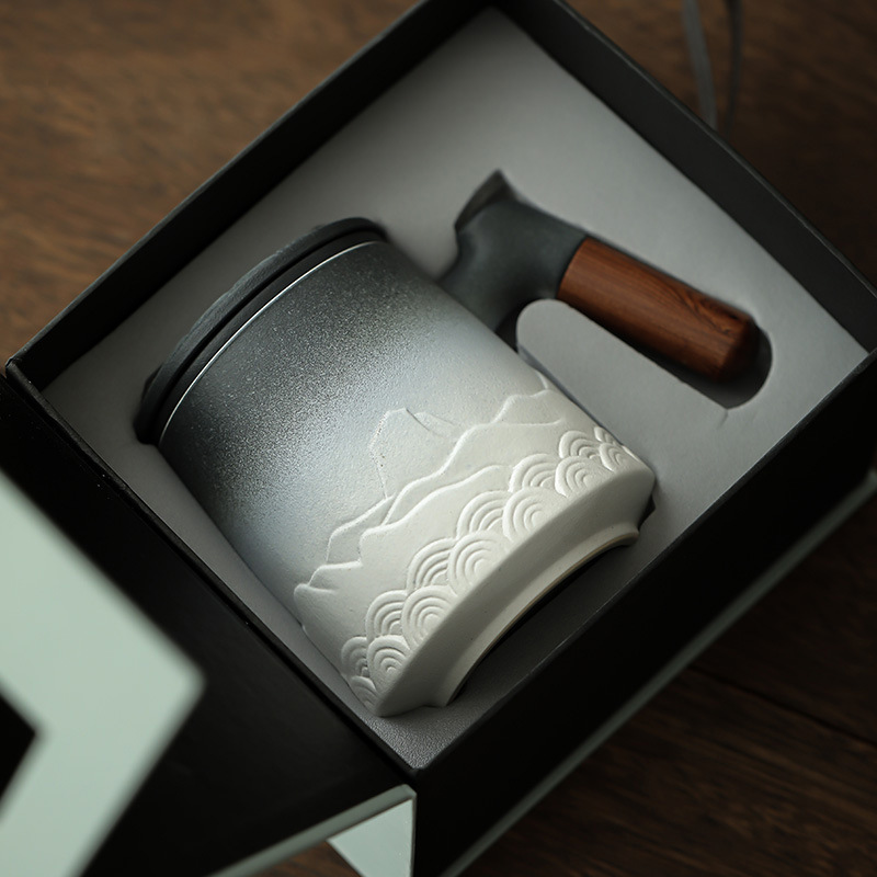 陶瓷茶水分離泡茶杯