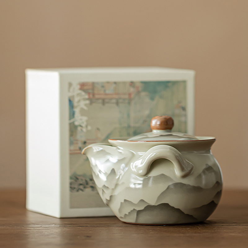 汝窯復古陶瓷手抓壺