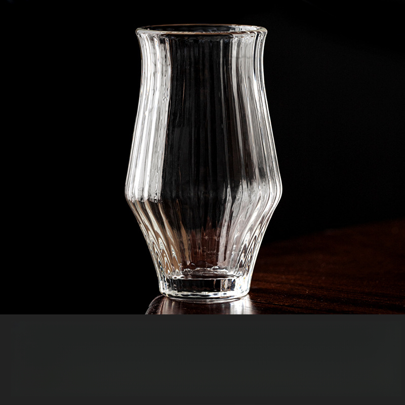 日式手作豎紋耐熱玻璃杯