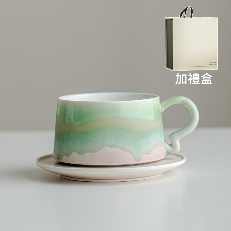 漸變陶瓷咖啡杯碟套裝