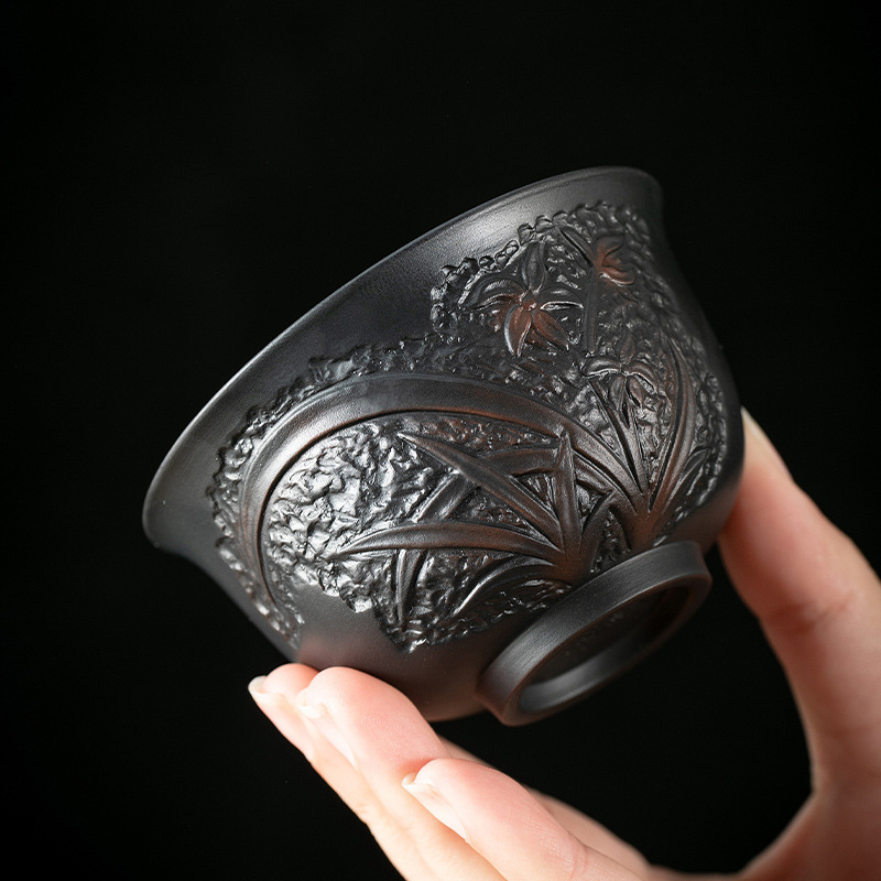 紫陶惠質蘭心茶杯