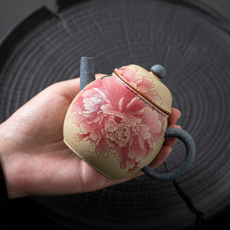 火石紅陶瓷做舊茶壺