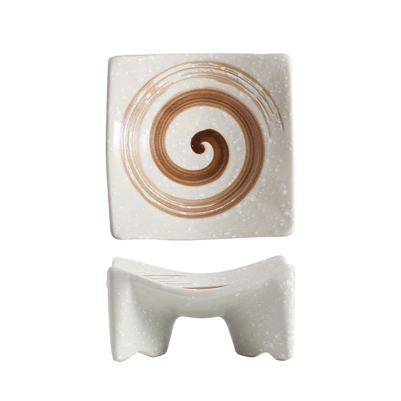 日式陶瓷輕奢復古創意四方小吃碟