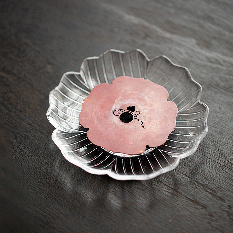 做舊銅片玻璃幹泡臺壺承