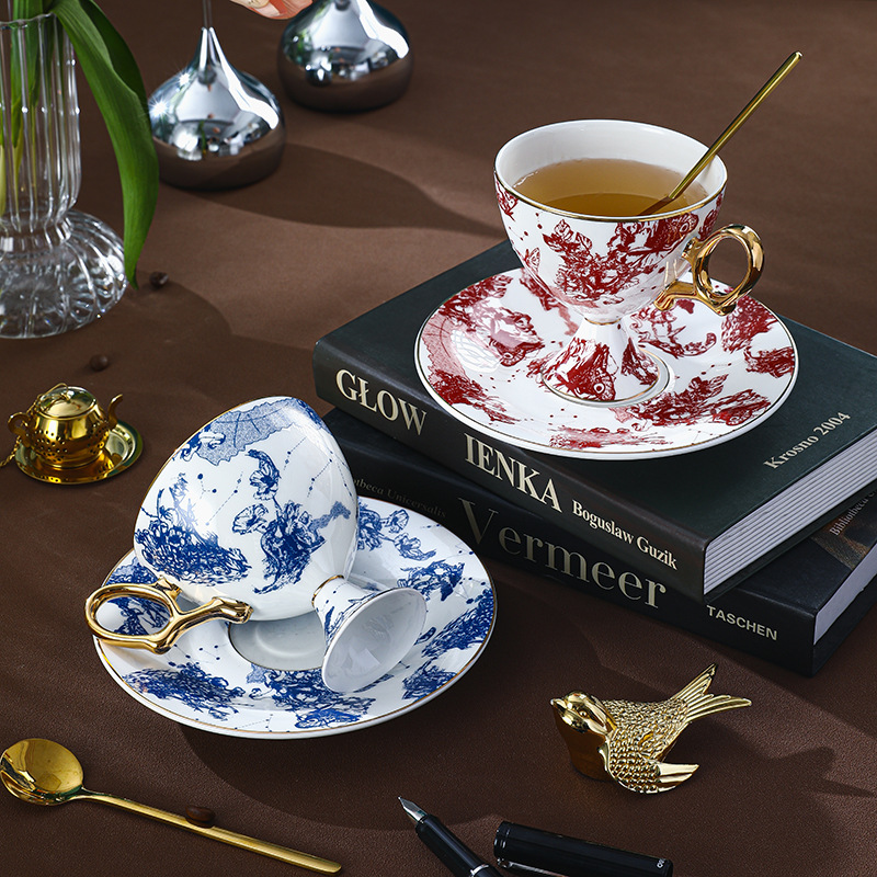復古英式骨瓷咖啡杯碟套裝