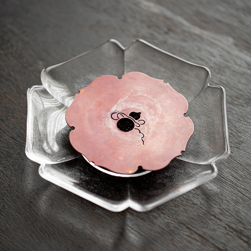 做舊銅片玻璃幹泡臺壺承