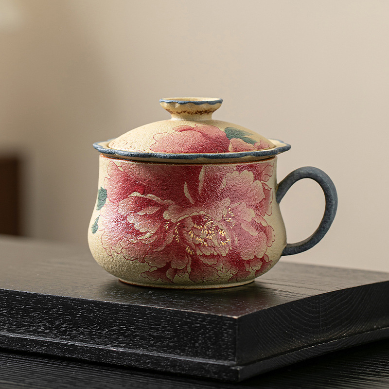 火石紅陶瓷茶咖杯泡茶杯