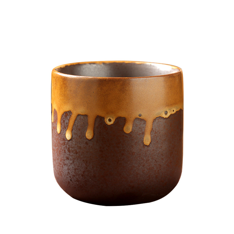 復古粗陶窯變陶瓷咖啡杯