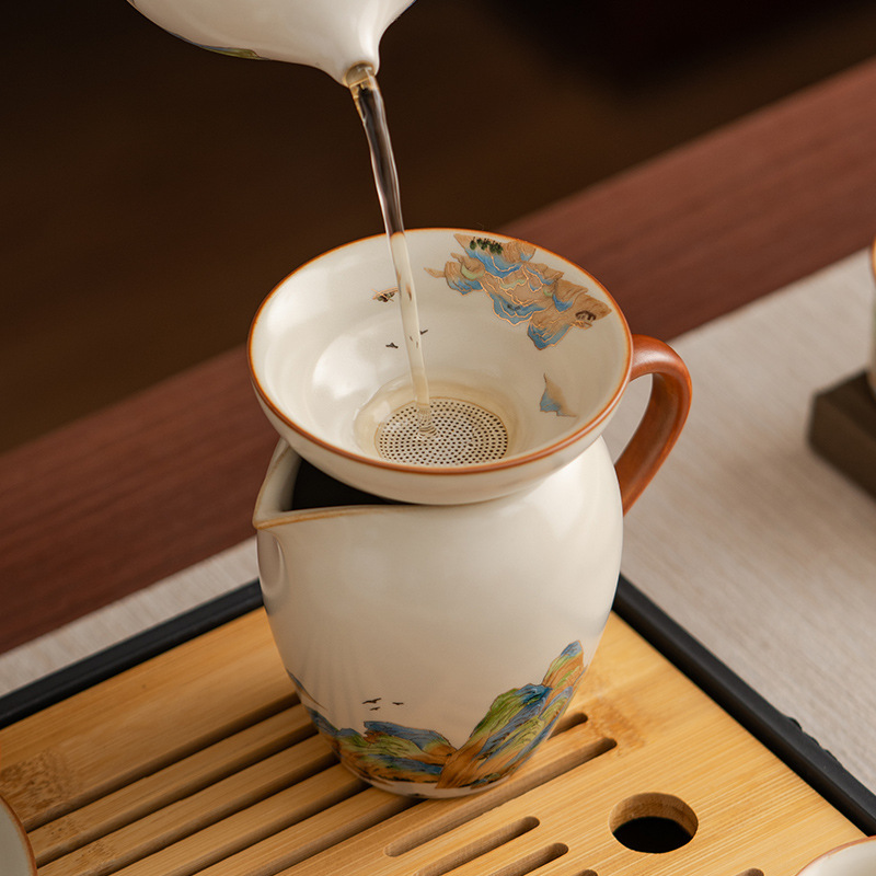 汝窯千裡江山茶漏