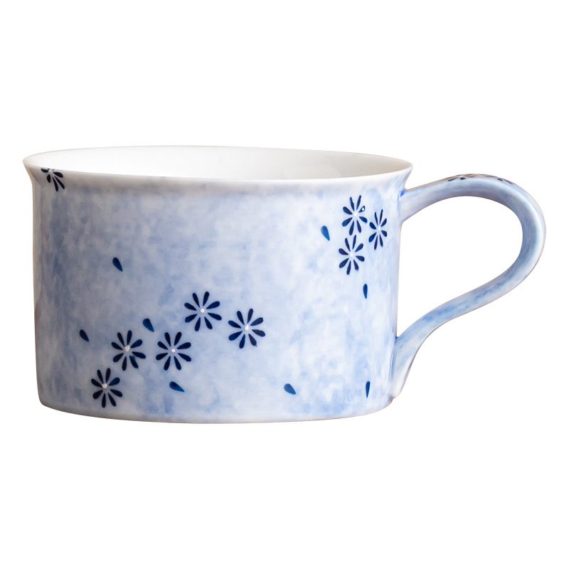 灑藍雛菊陶瓷咖啡杯碟