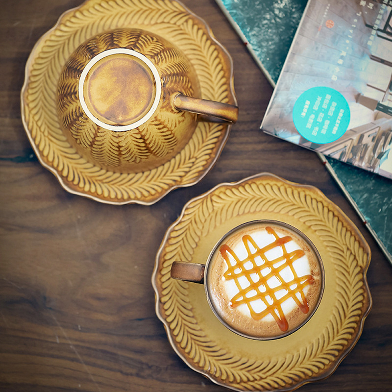 手作黃岩泥復古陶瓷咖啡杯